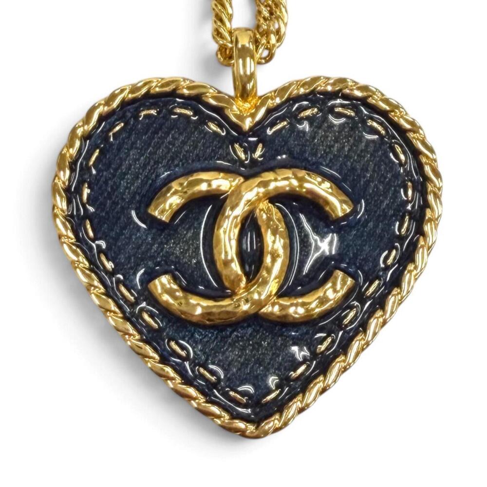 CHANEL Blue Logo Necklace